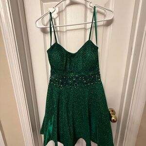 City Studio Green Spaghetti Strap Dress